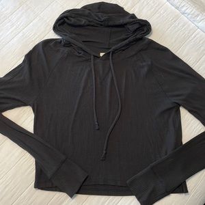 Hollister crop black hoodie